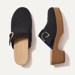 Rothy's Black and Brown Mules with Gold The Buckle Clog Size 8